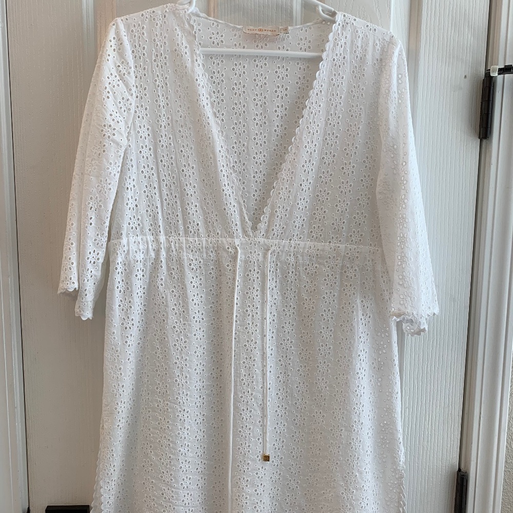 Tory Burch Broderie Anglaise Beach Tunic Cover-up